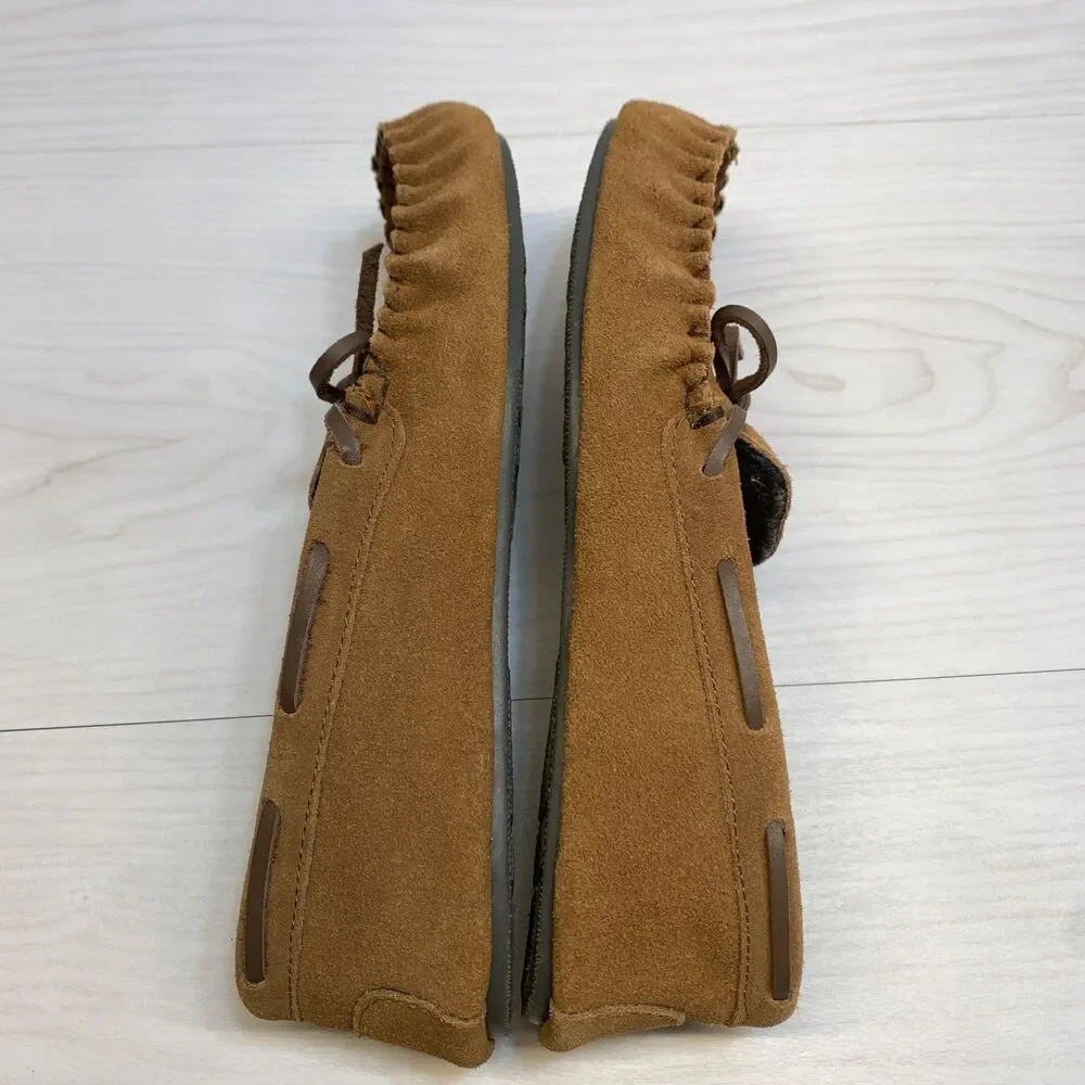Goodfellow & Co Mens Topher Moccasin Slippers Chestnut Brown‎ 8 House Shoes